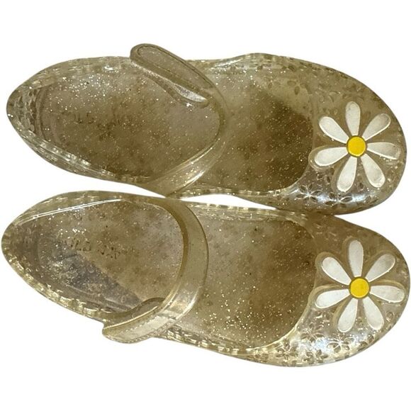 Toddler Girls Old Navy Daisy Clear Mary Jane Jellies Slip On Shoes - Sz 8 - Picture 2 of 2